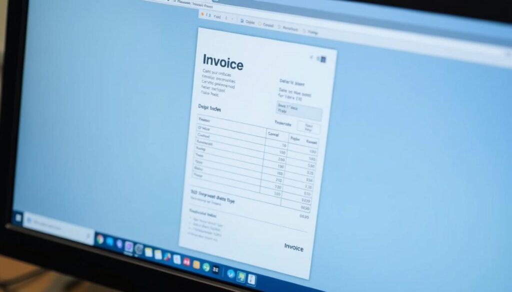 Imagen de una factura electrónica en una pantalla de computadora
