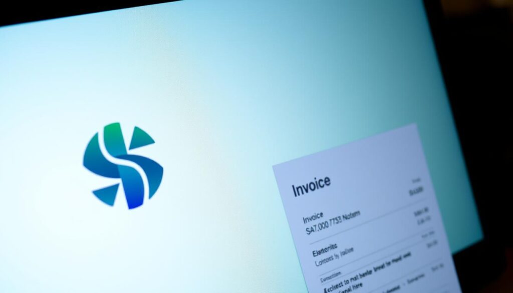 Imagen de una pantalla de computadora mostrando el logo del SAT y una factura electrónica